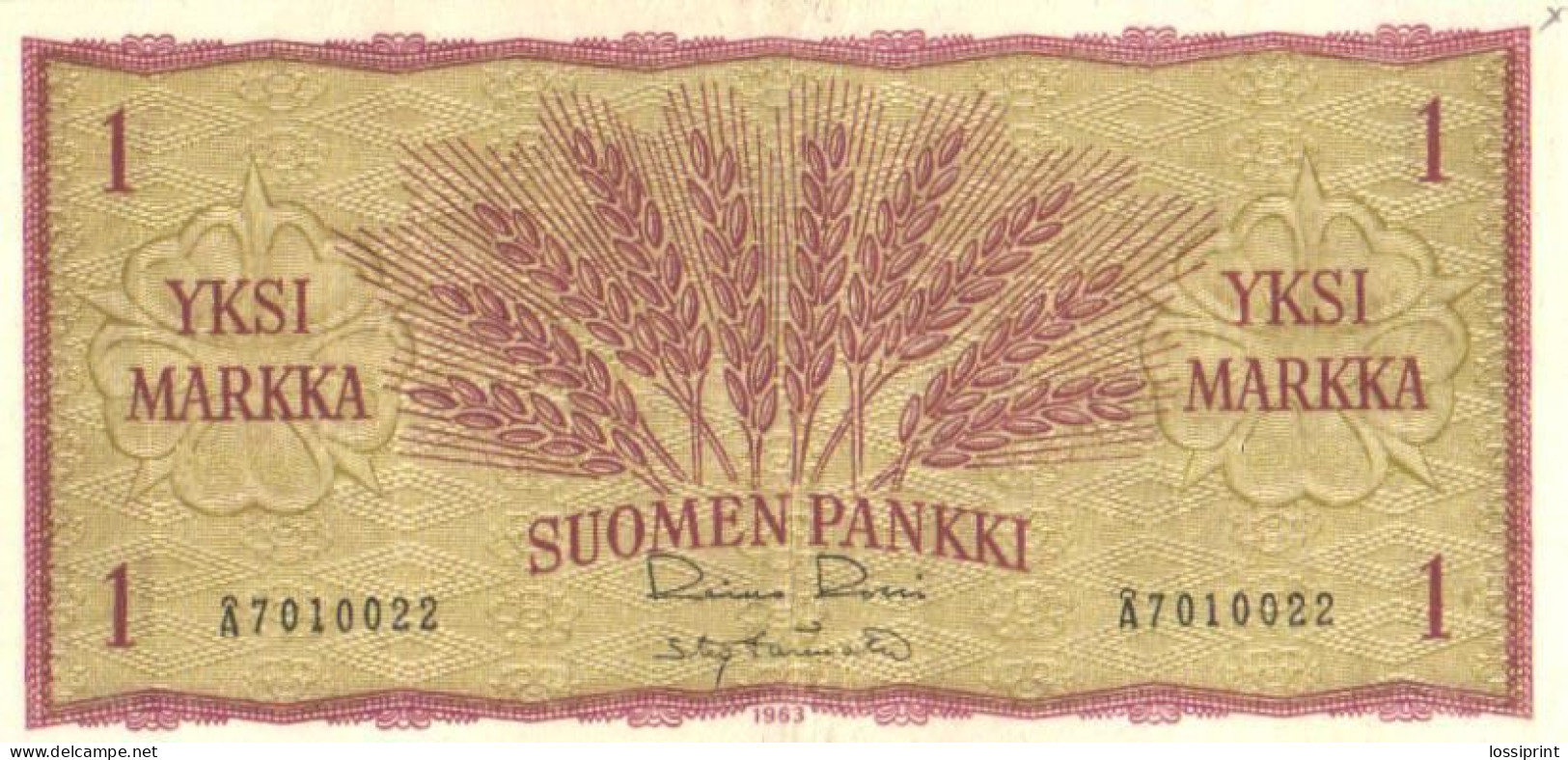 Finland:1 Mark 1963 - Finlande