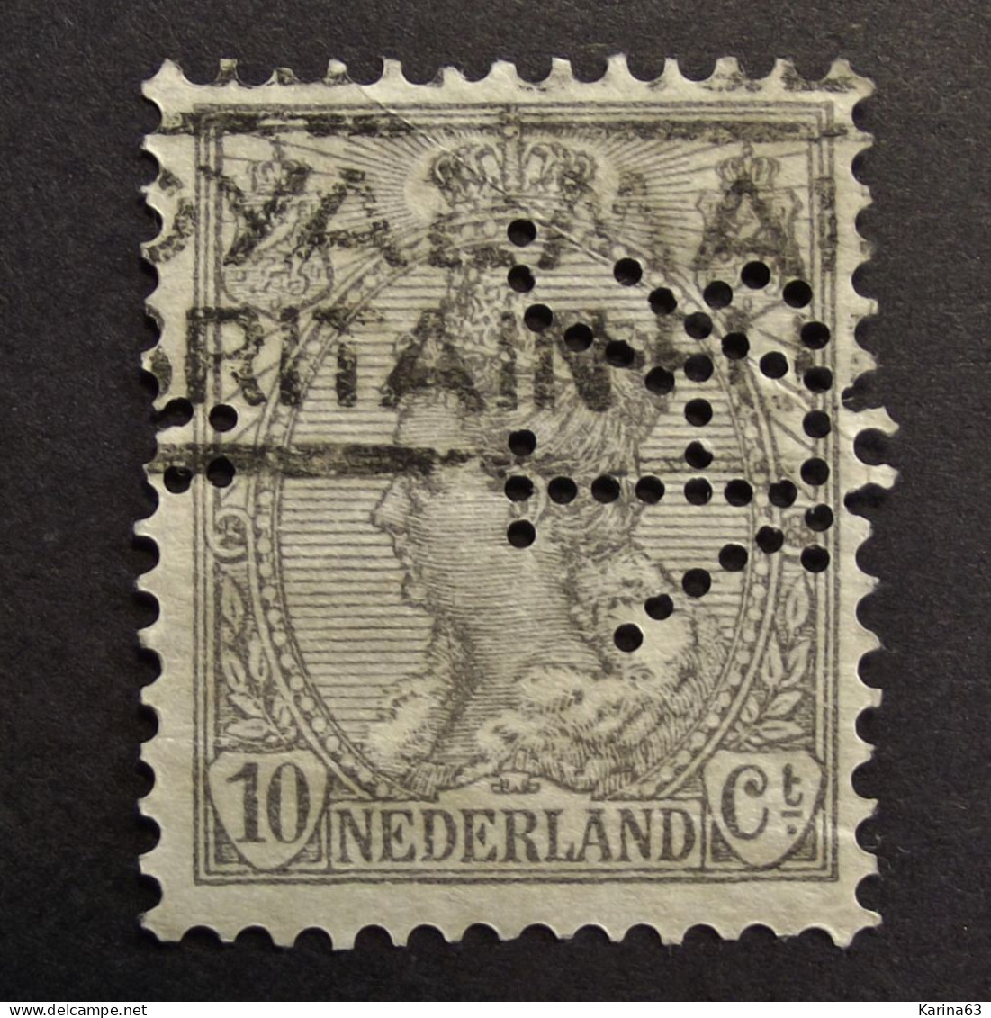 Nederland - Pays-Bas -  Perfin - R' Dam  N.V."Acetylena", Acetyleengas- En Benzine-maatschappij,AR (weave)  -  Obl. RR - Perforés