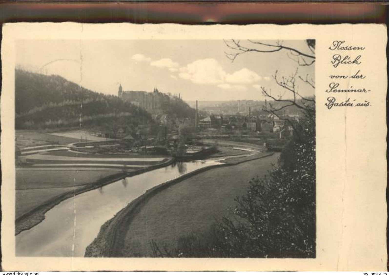 41302029 Nossen Flusspartie Blick Von Der Seminarbastei Schloss Nossen - Nossen