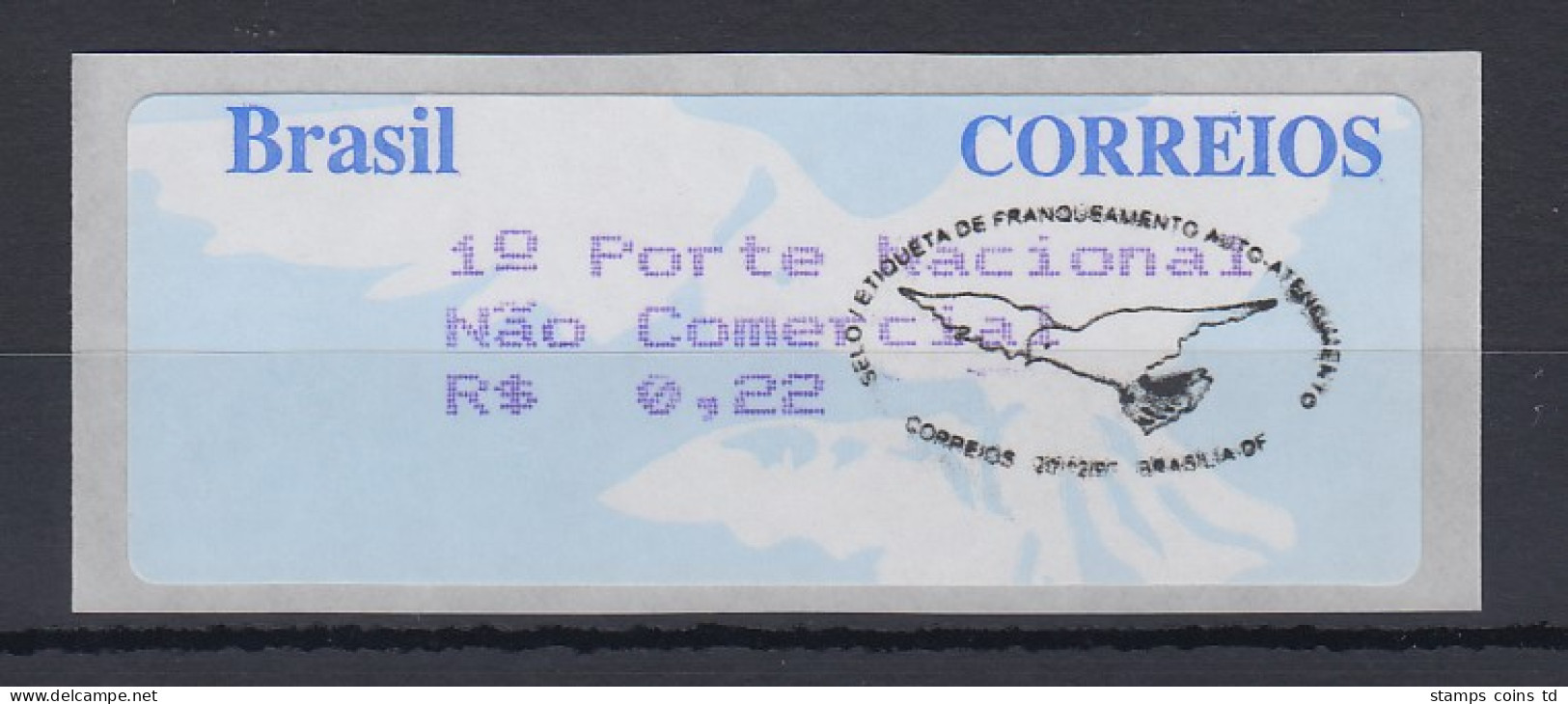 Brasilien Procomp ATM 1997, 3-stellig  Wert 0,22 Mit Ersttagsstempel  - Franking Labels