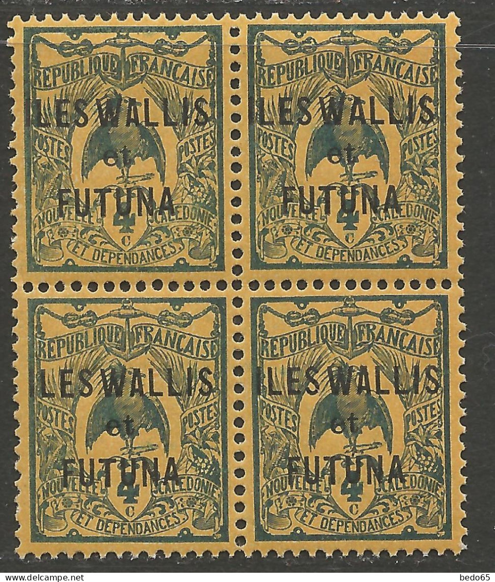 WALLIS ET FUTUNA  N° 3A Bloc De 4 W étroit NEUF** LUXE SANS CHARNIERE  / Hingeless  / MNH - Nuovi