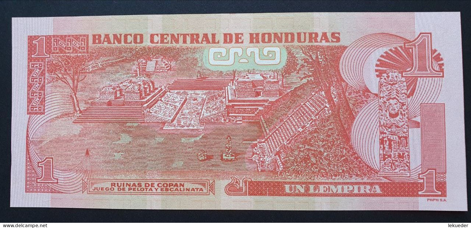 Billete De Banco De HONDURAS - 1 Lempira, 2016  Sin Cursar - Honduras