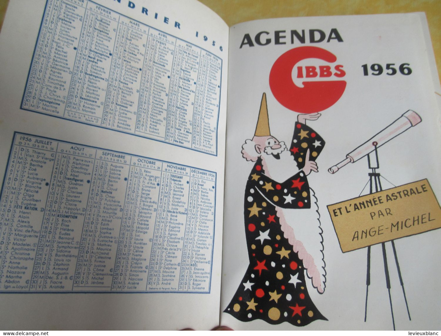 Agenda publicitaire GIBBS/ Dentifrices et Rasoirs/ Thibaud Gibbs & Cie/Paris/ Usines La Plaine St Denis/1956        ALM4