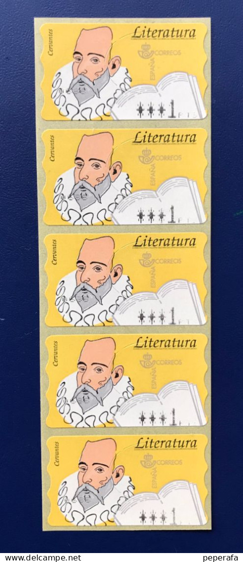 España Spain 1996, LITERATURA CERVANTES, ATM EPELSA, Tira 5, PAPEL SEMI FOSFORESCENTE, VALOR 1 PTS, 4 DÍGITOS - Timbres De Distributeurs [ATM]