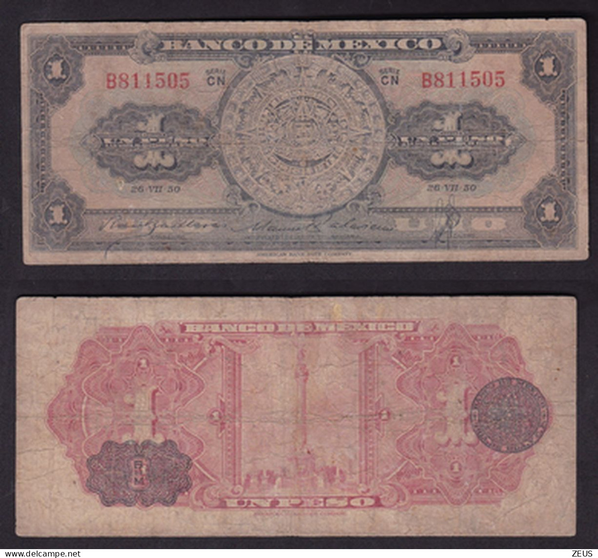 MESSICO 1 PESO 1950 PIK 46B MB - Mexico