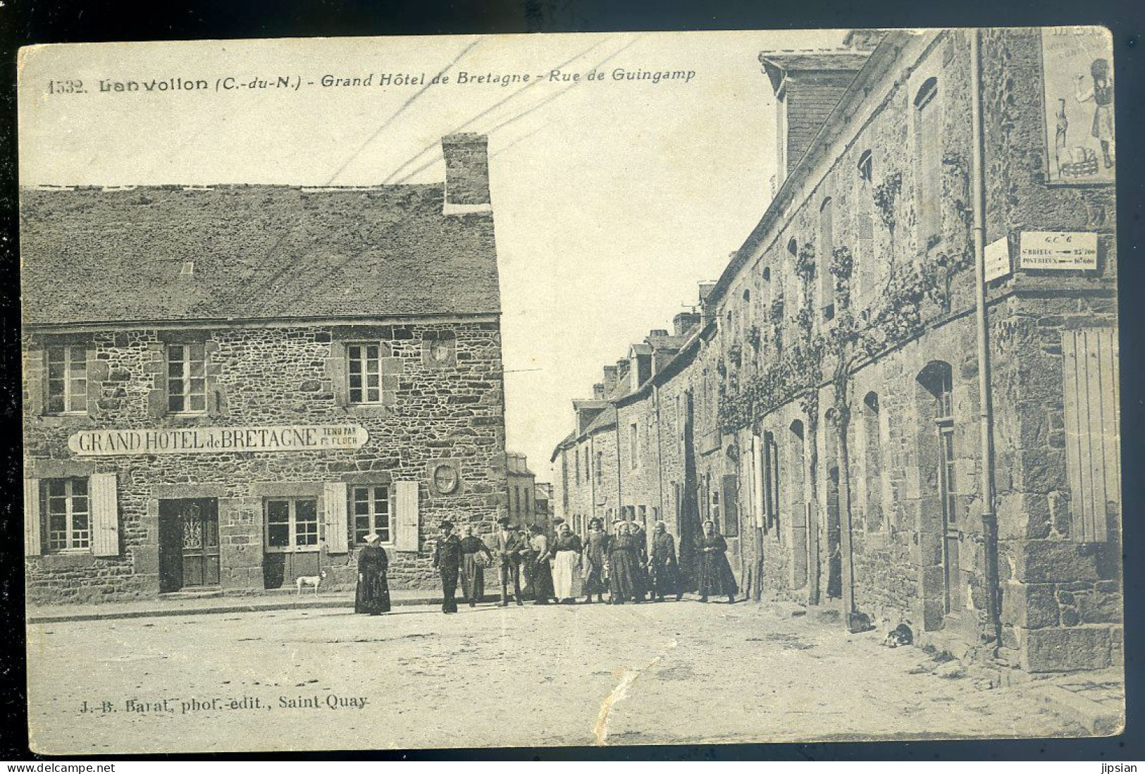 Cpa Du 22 Lanvollon -- Grand Hôtel De Bretagne -- Rue De Guingamp    STEP20 - Lanvollon