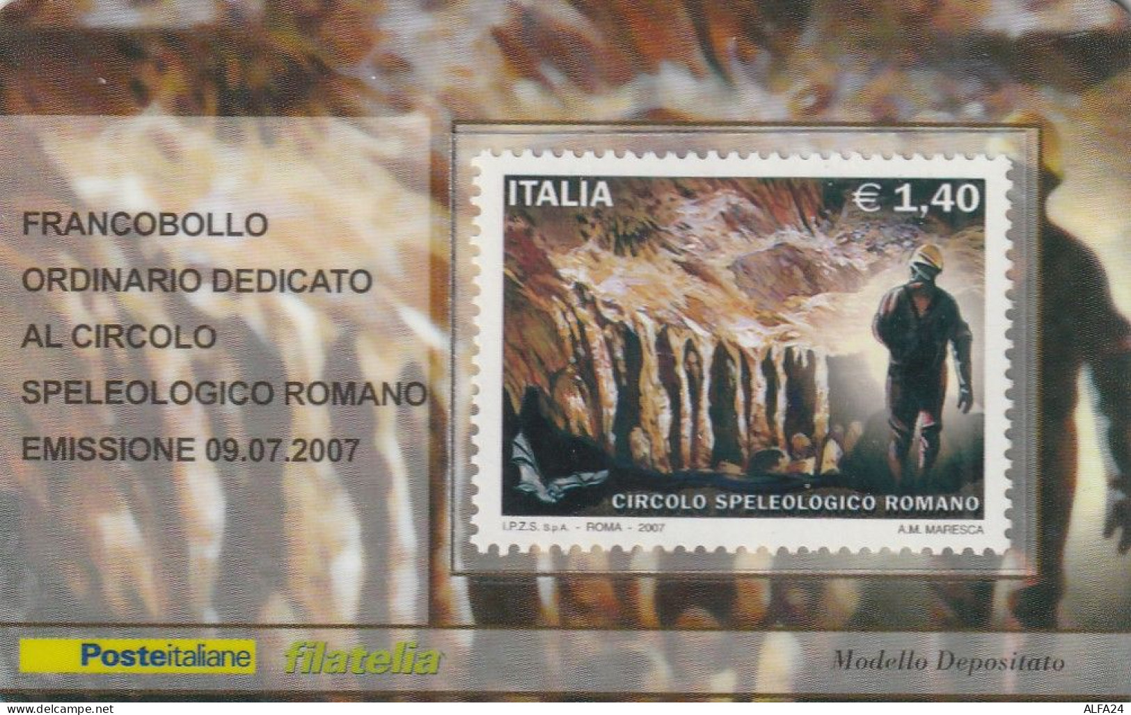 TESSERA FILATELICA VALORE 1,4 EURO CIRCOLO SPELEOLOGICO ROMANO (TF985 - Philatelic Cards