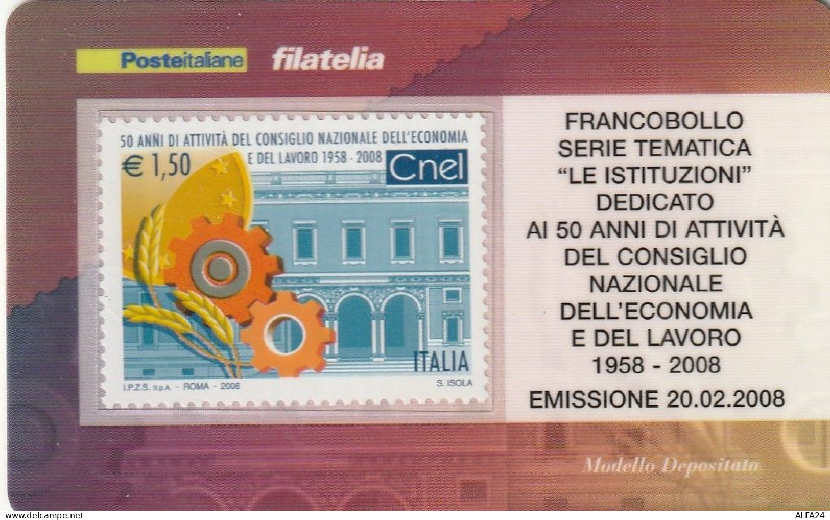 TESSERA FILATELICA VALORE 1,5 EURO CNEL (TF977 - Philatelic Cards