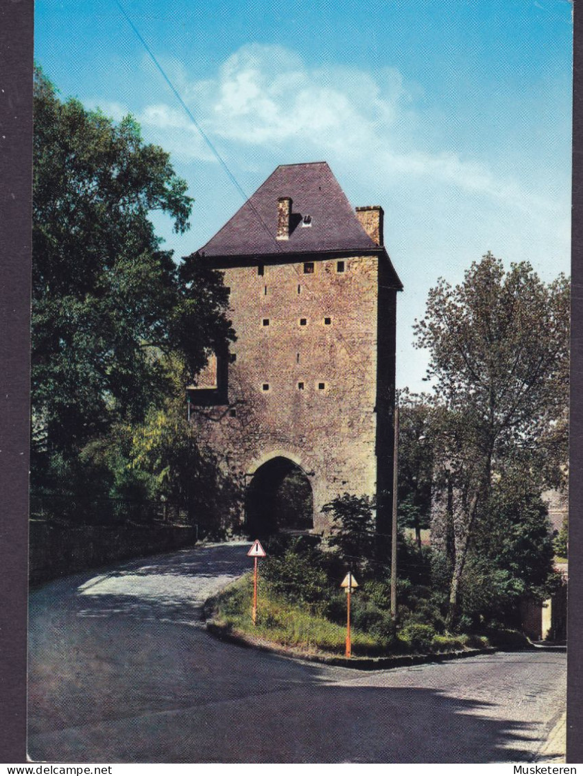 Luxembourg PPC Fortifications Du Rham La Tour Jacob Slogan Flamme LUXEMBOURG VILLE 1963 SAXKJØBING Denmark - Remich