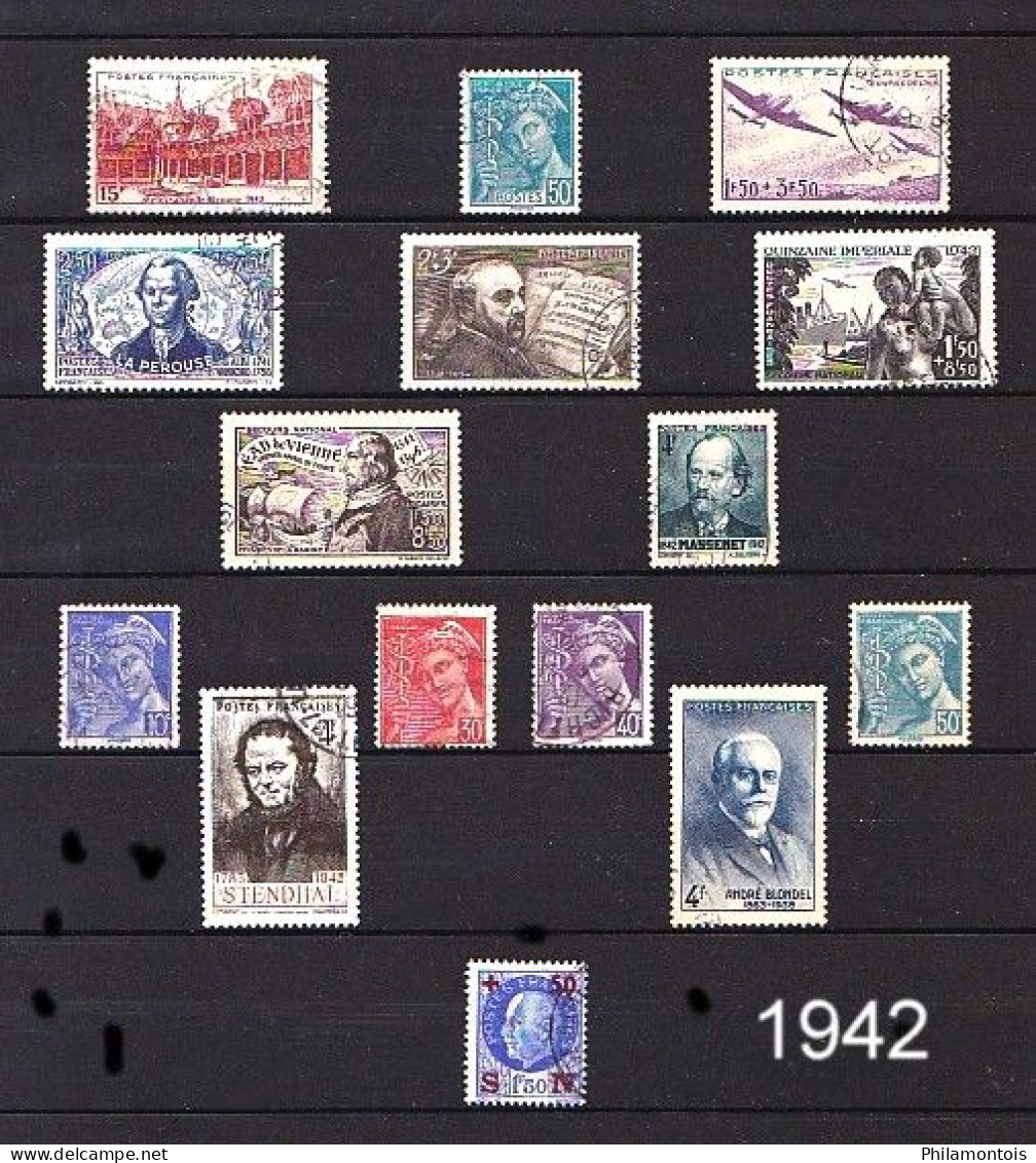 FRANCE - Année Complète 1942 - N° 538 à 567 - Oblitérés - Très Beaux - 1940-1949