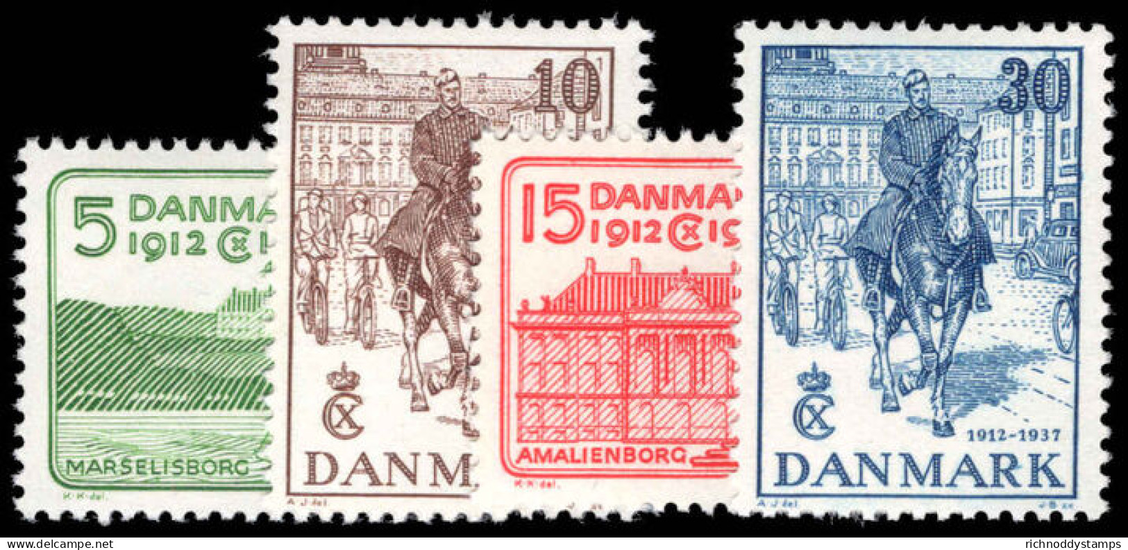 Denmark 1937 Silver Jubilee Of King Christian X Unmounted Mint. - Unused Stamps