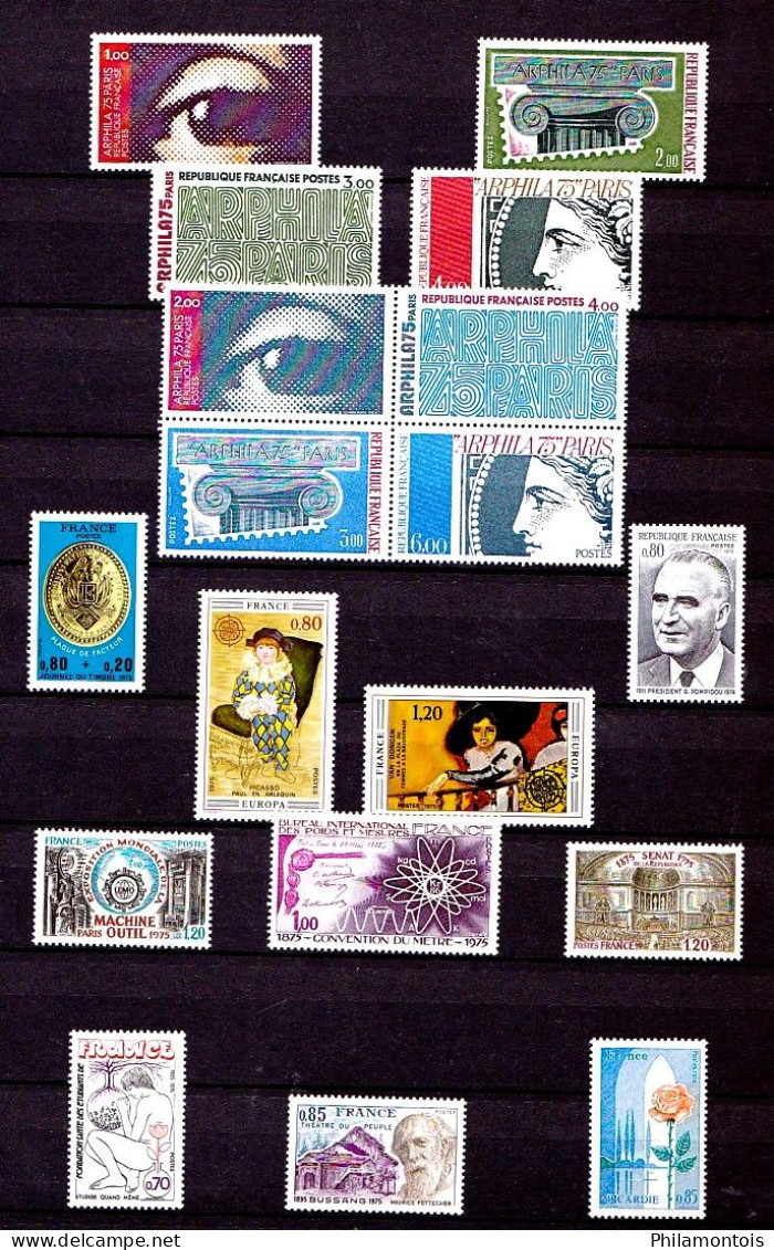 FRANCE - Année Complète 1975 - N° 1830 / 1862 - Neufs N** - Très Beaux - Vendus Sous Valeur Faciale. - 1970-1979