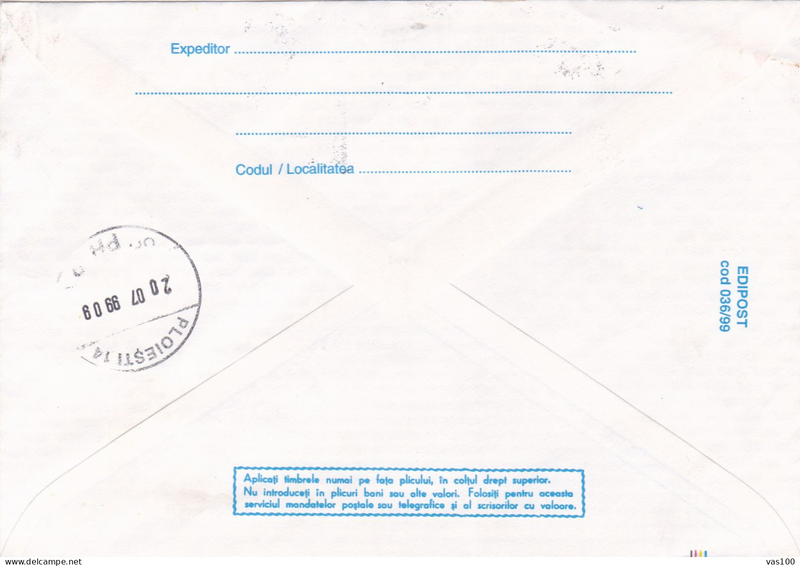 ADVERTISING  COVERS  STATIONERY 1999 ROMANIA - Covers & Documents