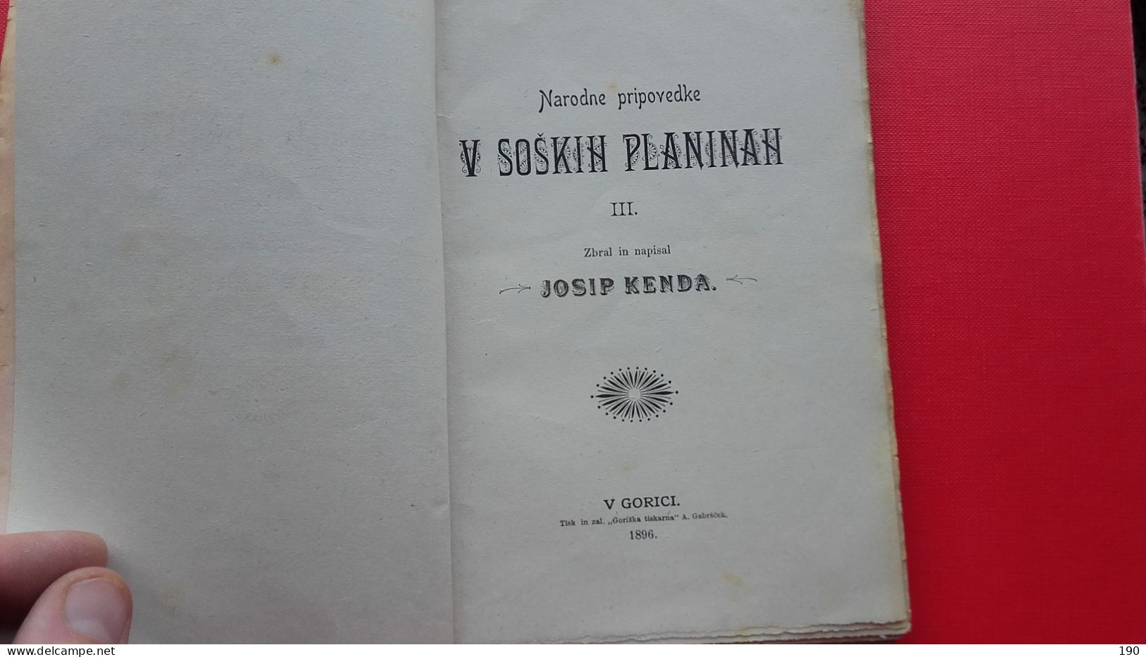 Gorica.Goriska Tiskarna.A.Gabrscek.Slovanska Knjiznica.Narodne Pripovedke.V Soških Planinah III - Langues Slaves