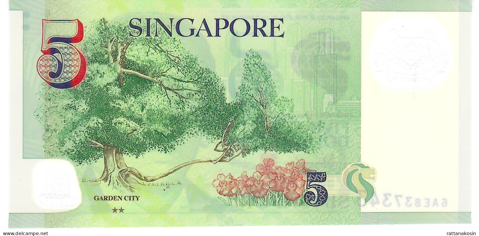 SINGAPORE P47h 5 DOLLARS 2023  2 STARS   UNC. - Singapore