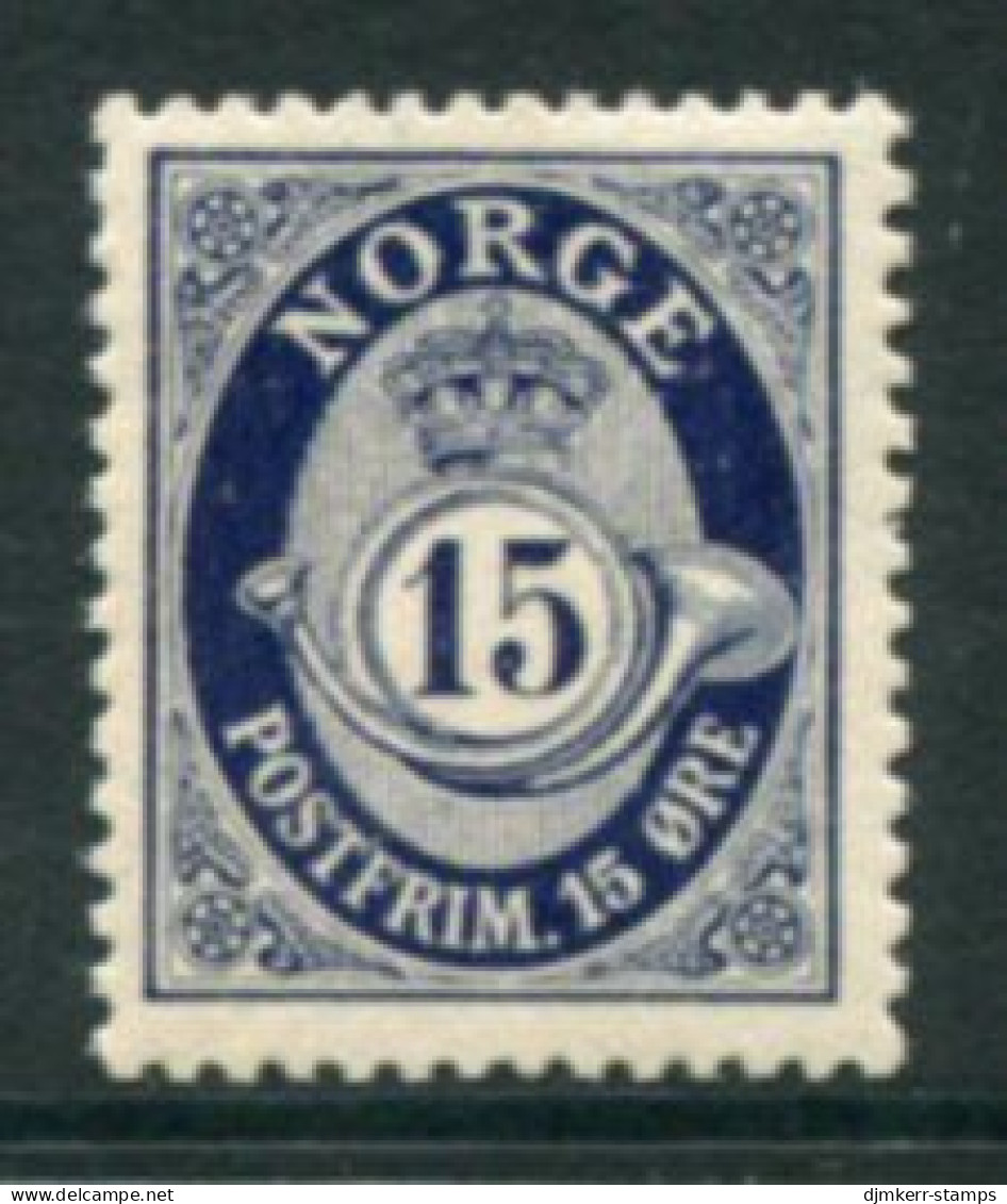 NORWAY 1920 Posthorn Definitive 15 Øre Dark Blue MNH / **.  Michel 99 - Neufs