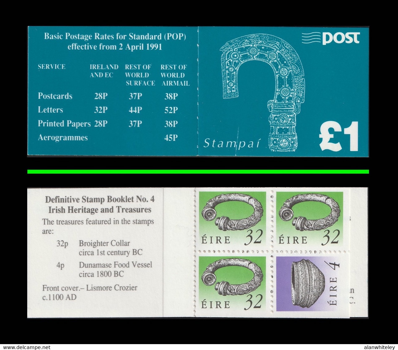 IRELAND 1993 Definitives / Irish Heritage & Treasures: Vending Stamp Booklet UM/MNH - Booklets