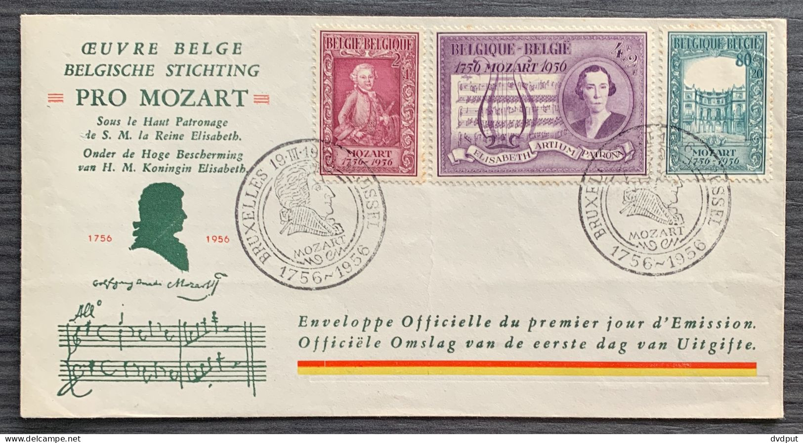 België, 1956, Nr 987/98, FDC Envelop, OBP 22.5€ - 1951-1960