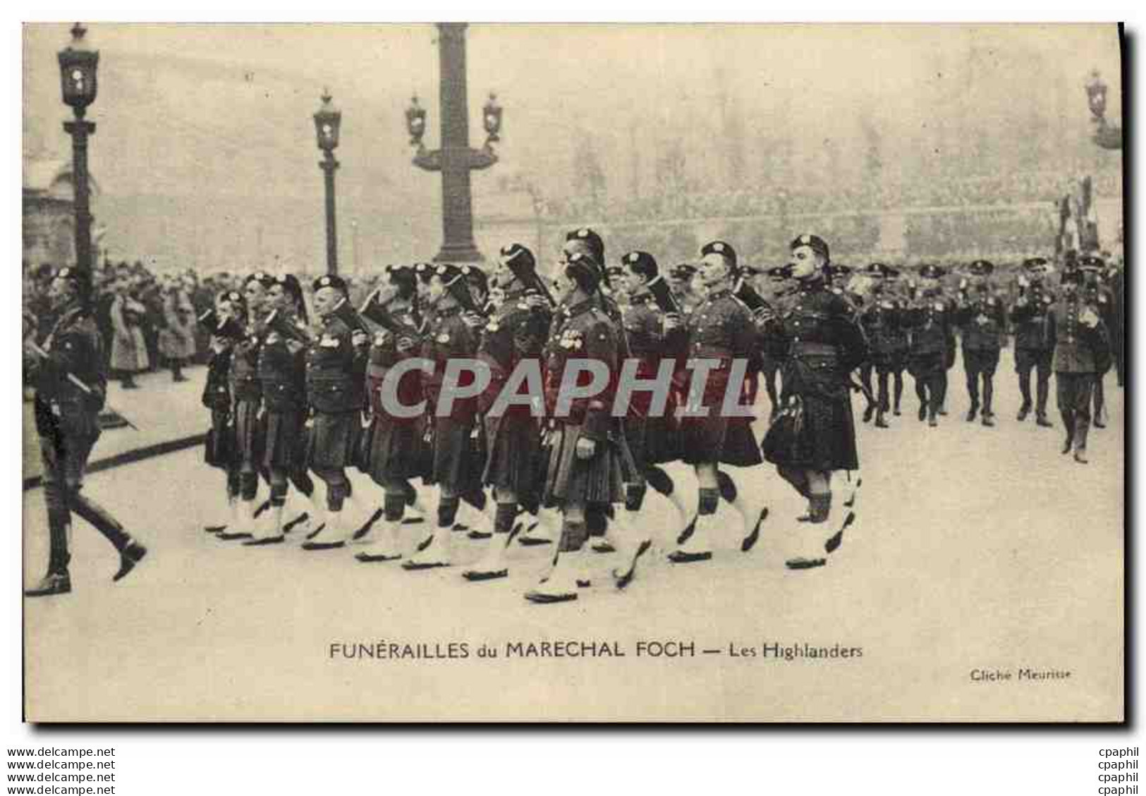 CPA Mort Funerailles Du Marechal Foch Les Highlanders - Funeral