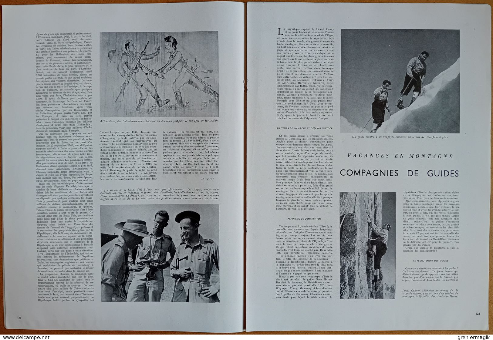France Illustration N°97 09/08/1947 Catastrophe de Brest/Indonésie/Palestine Exodus-1947/Guides de haute montagne