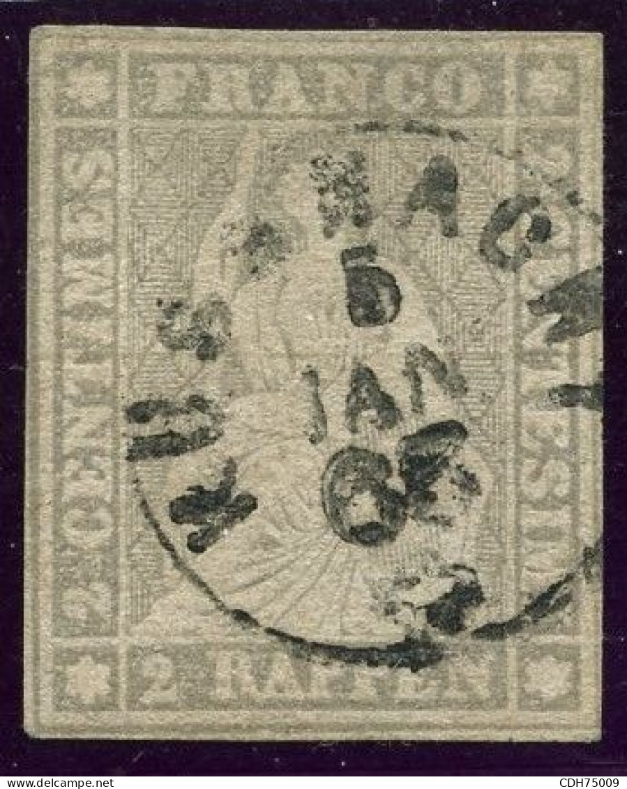 SUISSE - Z 21G 2 RAPPEN GRIS HELVETIA ASSISE - OBLITERE - Used Stamps