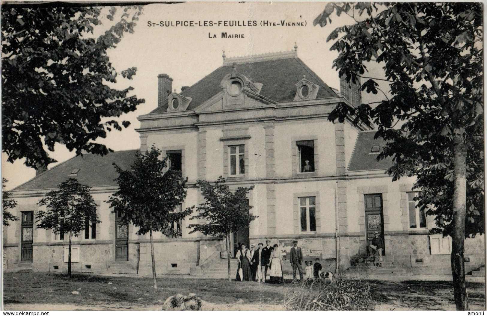 87. HAUTE-VIENNE - ST-SULPICE LES FEUILLES. La Mairie. Plan Assez Rare. - Saint Sulpice Les Feuilles