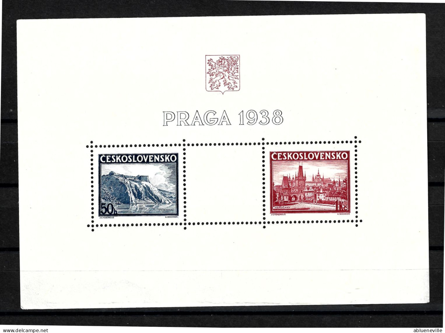 1938 Czechoslovakia Prague Philatelic Exhibition Miniature Sheet Mi BL4 MNH/** - Nuevos