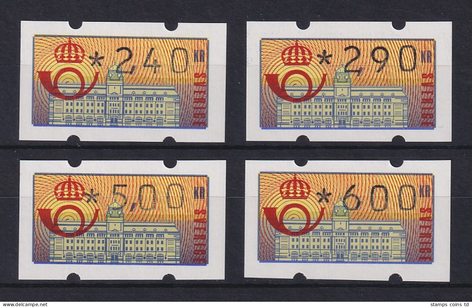 Schweden 1992 Klüssendorf ATM Mi.-Nr. 2 Satz 4 Werte 240-290-500-600 ** - Vignette [ATM]