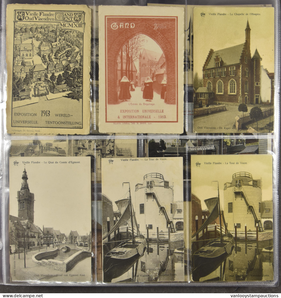 1913 Expo Gent, Alle Oudere Kaarten In 3 Moderne Albums (+/-500 Stuks) - Collections & Lots