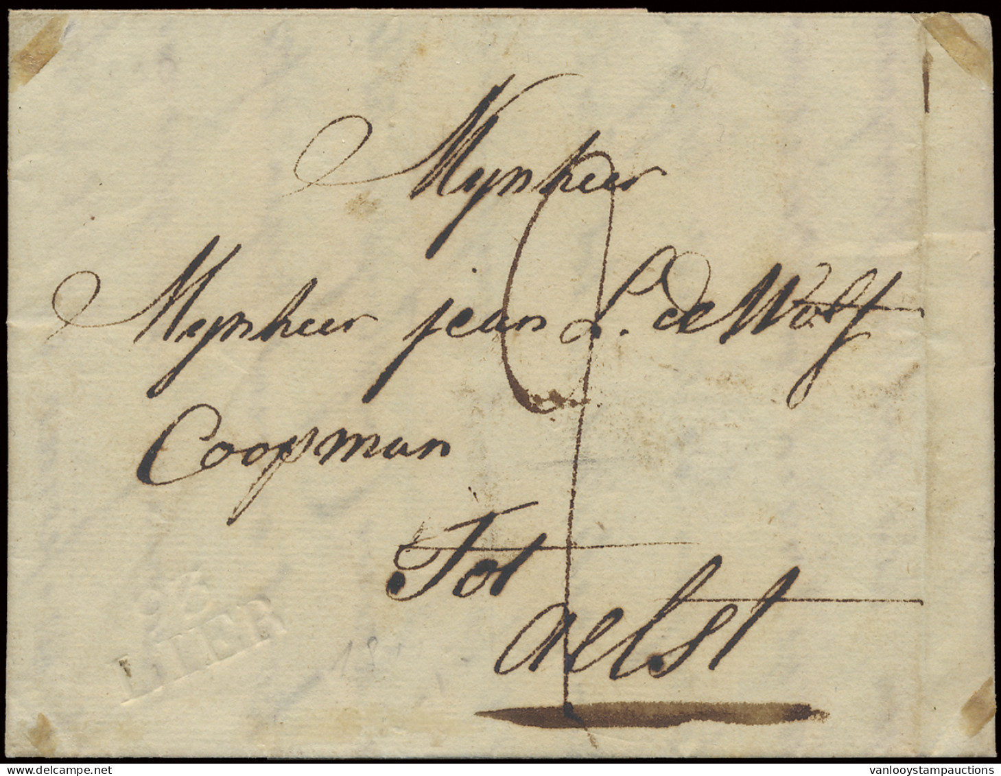 1801 Voorloper Vanuit Lier (H.29 Droogstempel 93 LIER) Naar Aalst Dd. 9/10/1801, Zm - 1794-1814 (Franse Tijd)