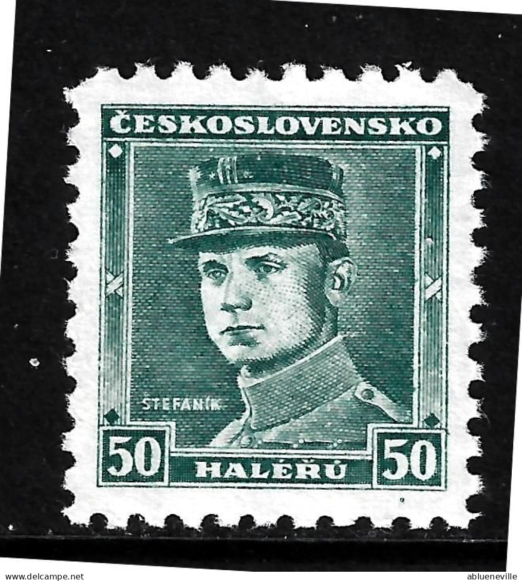 1935 Czechoslovakia 20th General Stepanik 50h Blue Green Mi 338 Sc 208 MNH/** - Nuevos