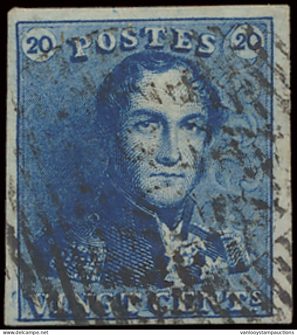 N° 2A 20c. Blauw, Volrandig, Brede Randen, Ideaal Plaatmateriaal, Zm (OBP €60) - 1849 Hombreras