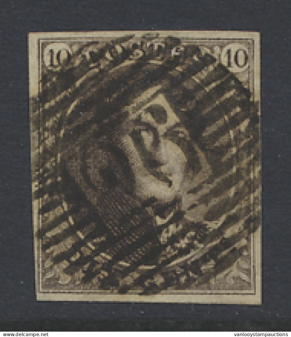 N° 3 10c. Bruin, Volrandig Met Mooie Randen, P.26-Châtelineau, Zm (OBP €115 + COBA +€15) - 1849-1850 Medaillen (3/5)