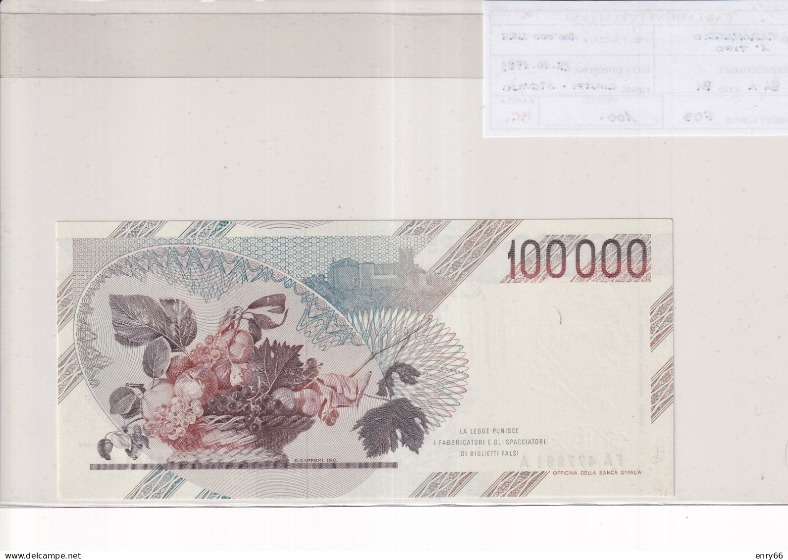 ITALIA  100000 LIRE 25-10-1983 CAT 84A - 100000 Liras