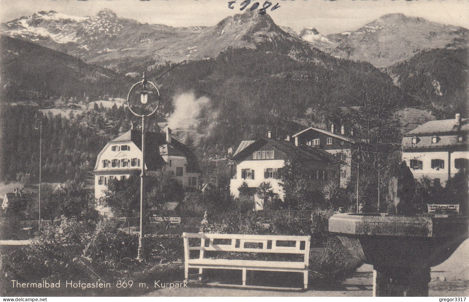 E3291) Thermalbad HOFGASTEIN - Kurpark - Bankerl U. Brunnen Im Vordergrund Mit Häusern ALT! - Bad Hofgastein