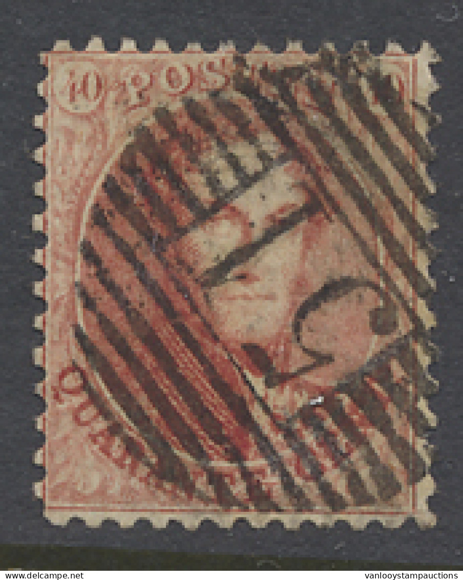 N° 16 40c. Karmijnroze, Tanding 12 1/2, P.51-Grammont, Zm (OBP €40 + COBA €15) - 1863-1864 Medaillen (13/16)