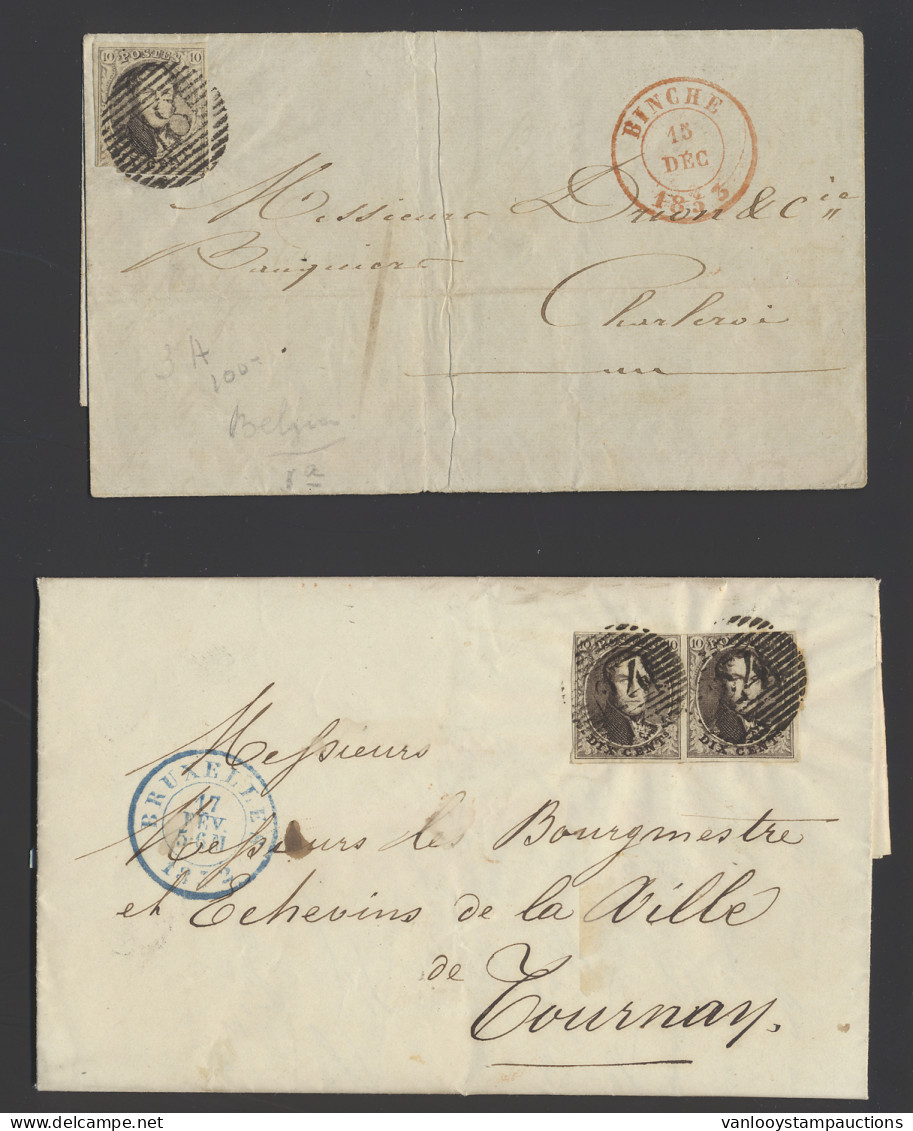 Ongetande Medaillons In Lotje Brieven Binnenland (12 Stuks) Enkele Leuke Brieven, Zm/m/ntz - 1849-1865 Medallions (Other)