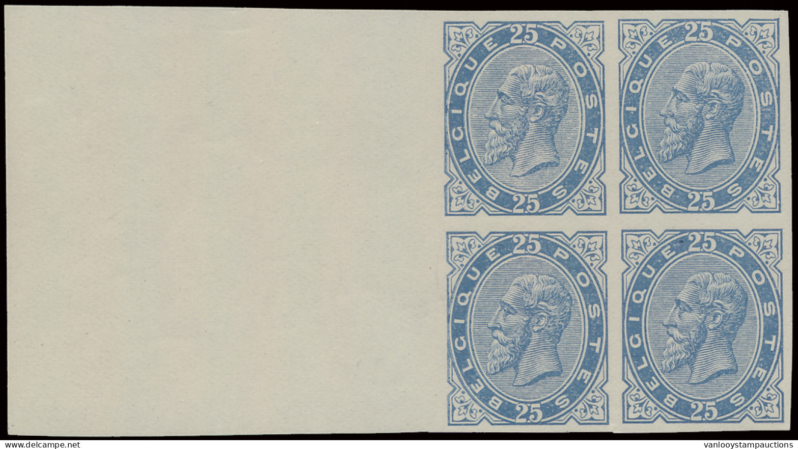 Type N° 40 '25c Lichtblauw- Eisenhower Herdruk 1945' (Blok Van 4), Zm (OBP € 3.000) - Proofs & Reprints