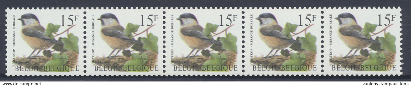 ** Rolzegel N° 83a '15 F Matkop' Nr 0110, Zm (OBP € 105) - 1985-.. Birds (Buzin)