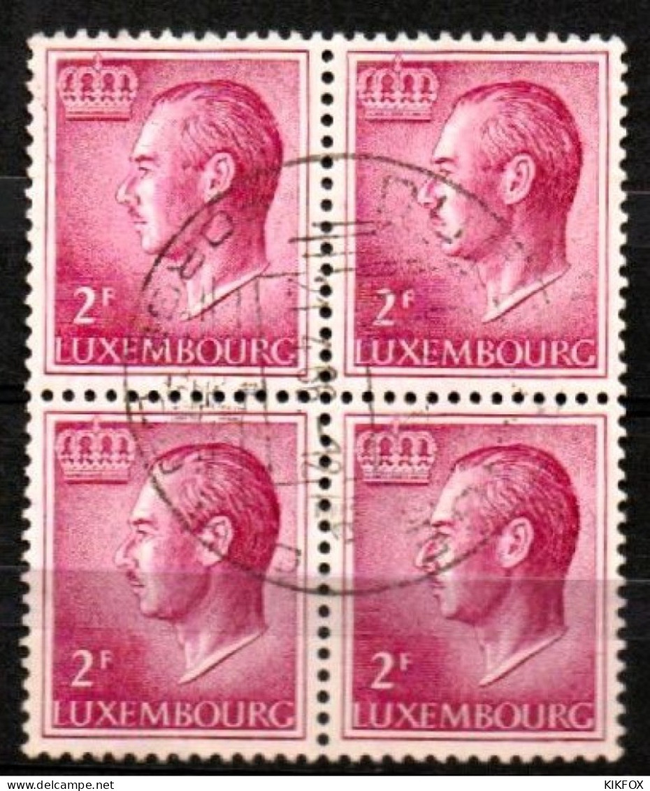 Luxembourg, Luxemburg, 1966,  MI 727 ,YT 664, VIERERBLOCK, GRAND DUC JEAN, GESTEMPELT,OBLITERE - Gebraucht