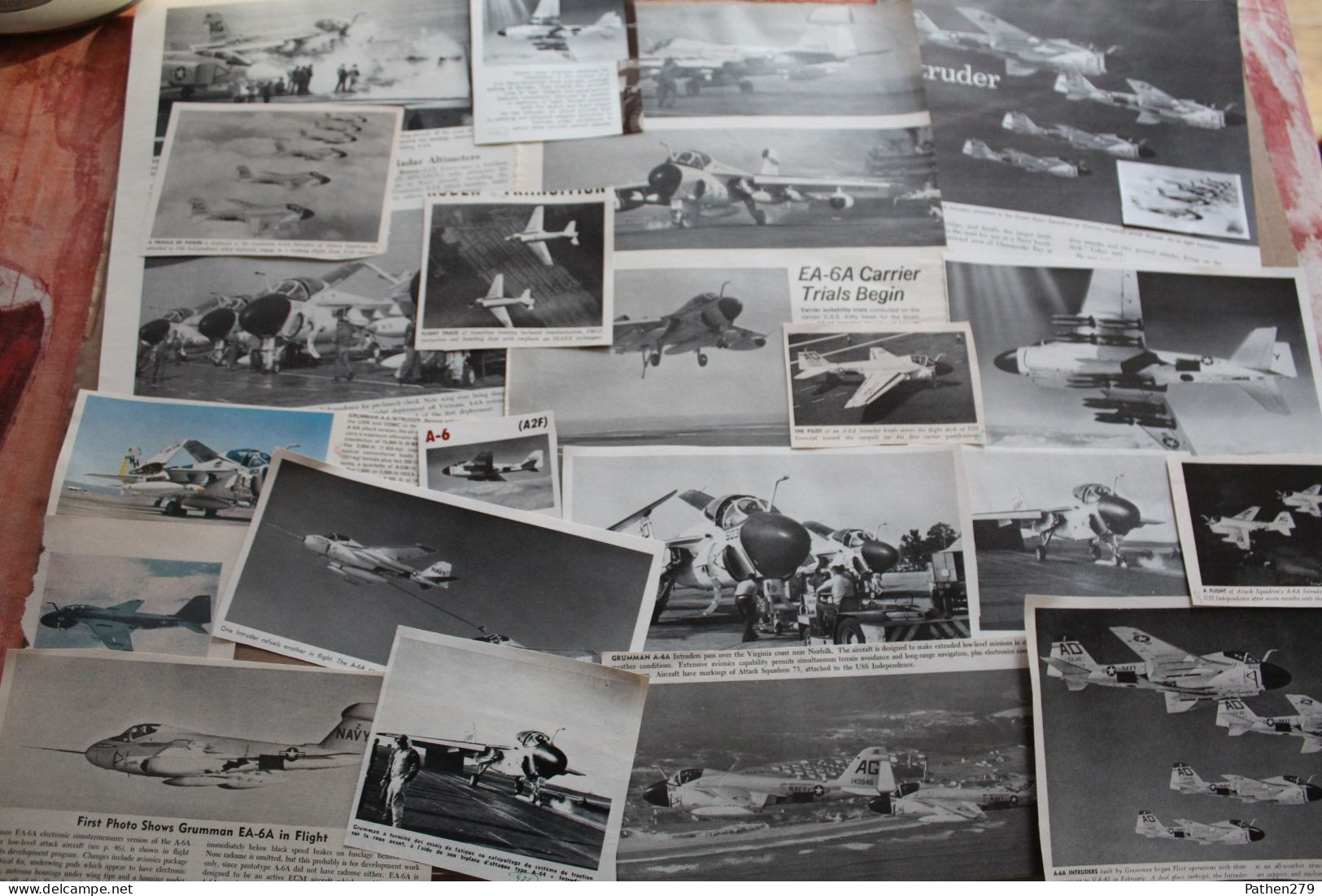 Lot De 190g D'anciennes Coupures De Presse Et Photo De L'aéronef Américain Grumman A2F-1 "Intruder" - Aviation