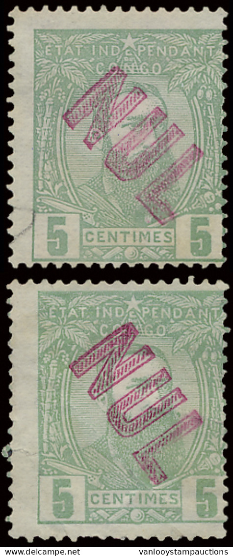 **/*/(*) N° 6 (21x) 5c. Yellow-green All With Off Centre And With The Overprint NUL In Red (demonetized Due To Poor Cent - 1884-1894