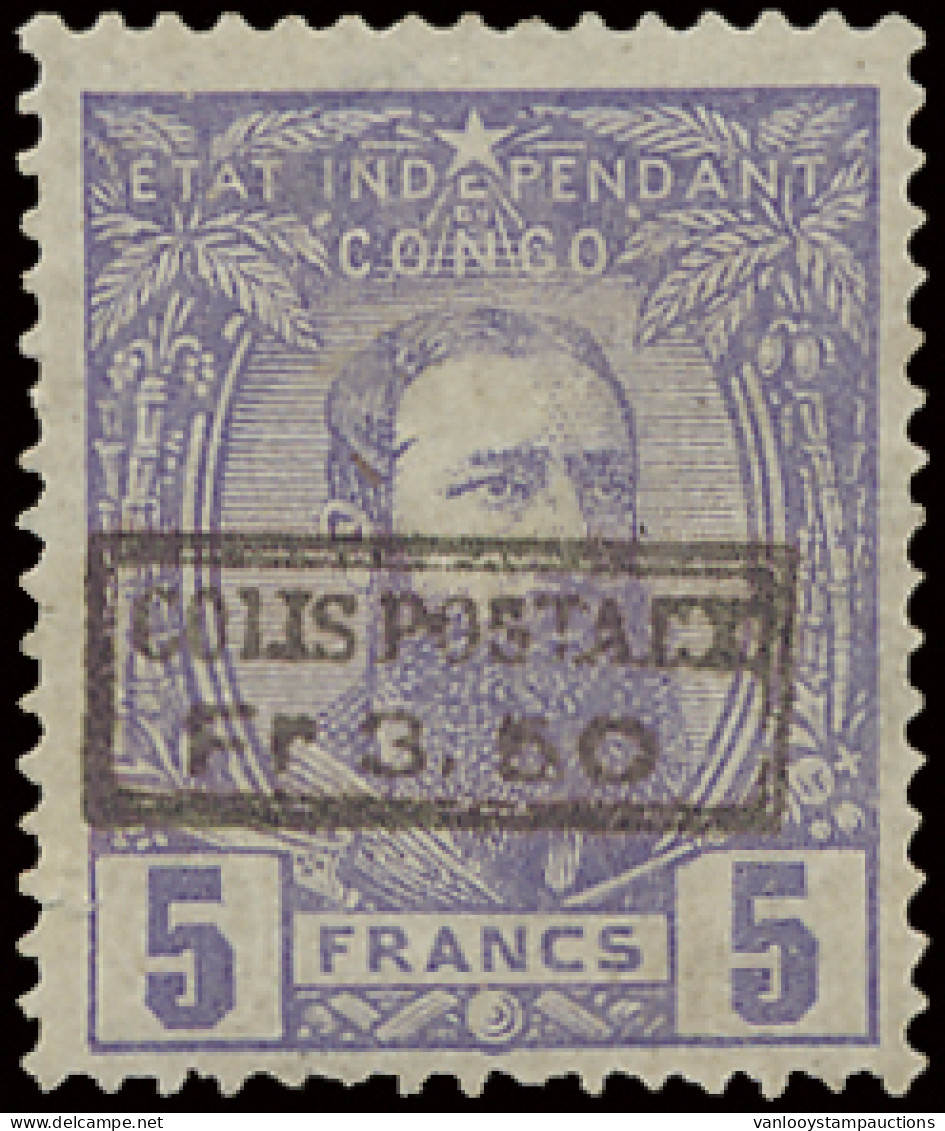 (*) CP 4 5Fr. Violet Off Centre To The Bottom With Boxed Overprint COLIS POSTAUX FR 3.50, In Grey Brown Called Surcharge - Paketmarken