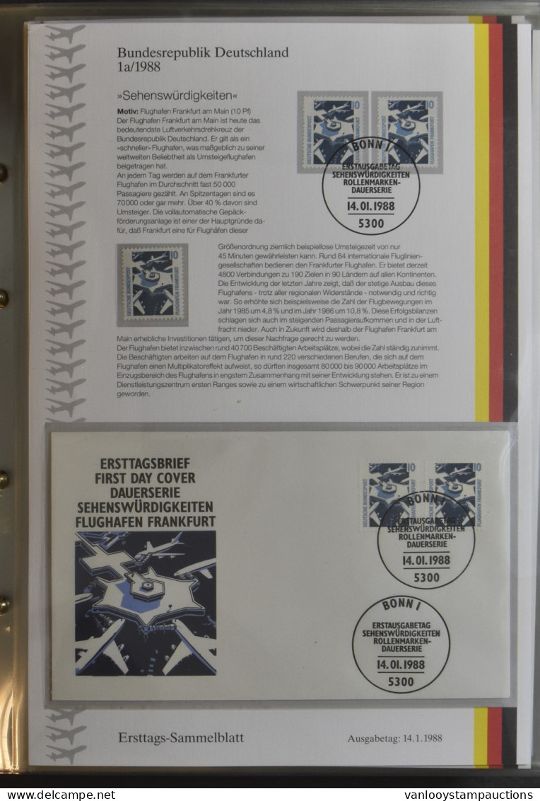 **/0/FDC 1984/1988 Ersttagssammelblätter, Zegel Postfris + Zegel Met 1° Dagstempel + FDC In 5 Speciale Mappen, Zm - Otros & Sin Clasificación