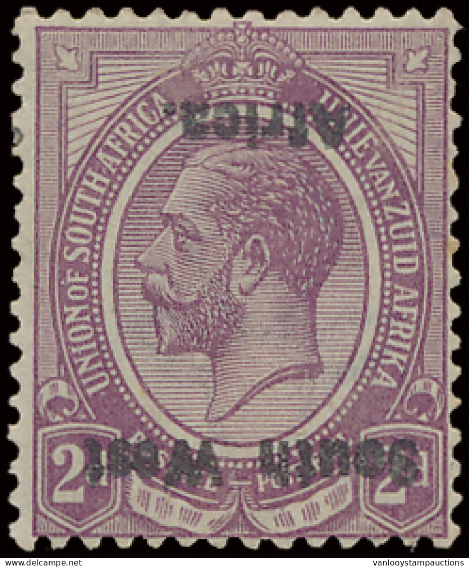 * N° 3a George V 2p. Lilabruin Met Omgekeerde Opdruk, Zm (Yv. €300) - África Del Sudoeste (1923-1990)