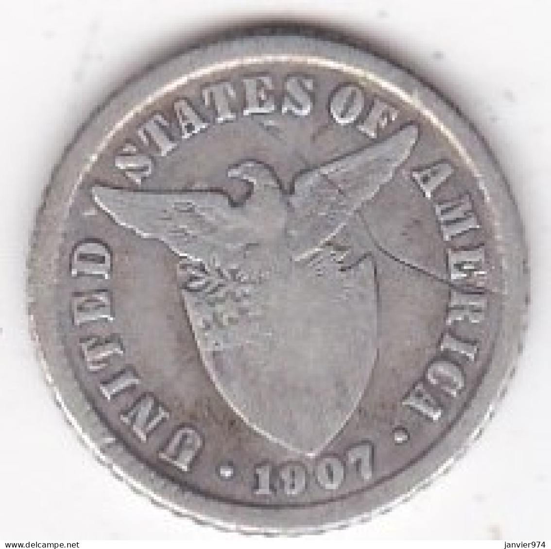 Philippines U.S.A. Administration. 10 Centavos 1907. En Argent. KM# 169 - Philippines