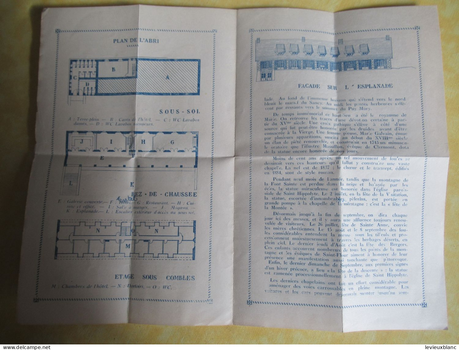 Notre-Dame de la Font-Sainte( Cantal)/Collecte de dons/Aménagement d'un abri pour les Pèlerins/Vers 1930-1950     PGC553