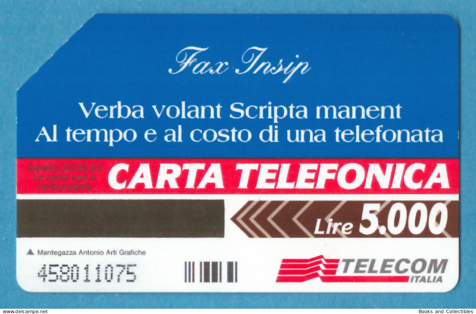 ITALY - FAX InSIP, Telecom, Lire 5000 / 30.06.1997 * Golden 468, C&C 2502 * Rif. STF-0018 - Public Practical Advertising