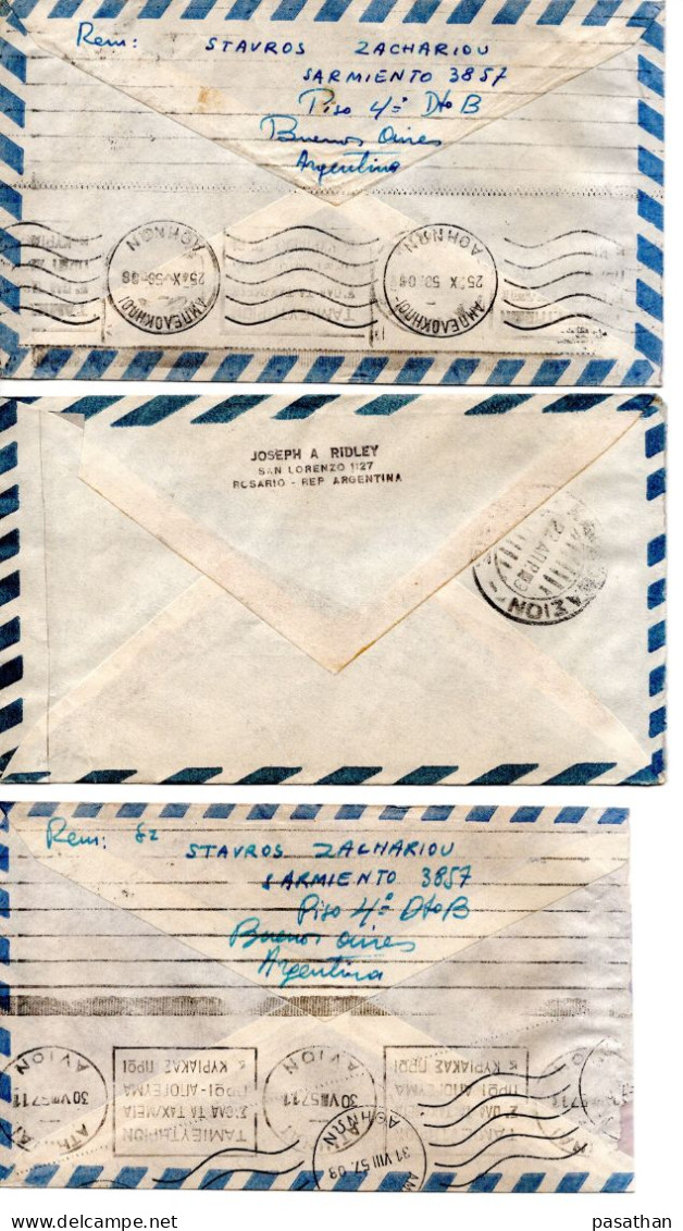 ARGENTINA 1957/58 - 5 Airmail Cover Posted To Samos Greece - Covers & Documents