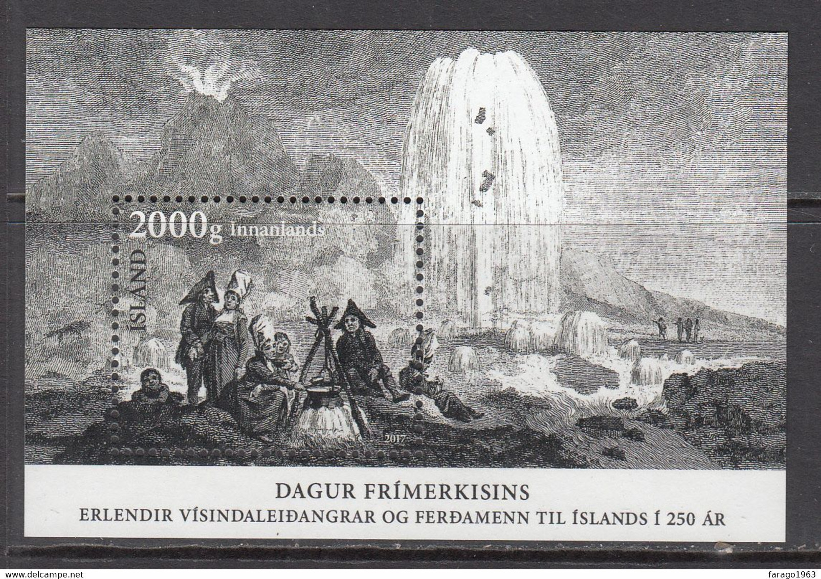 2017 Iceland Foreign Exploration Of Iceland Geyser Geology Souvenir Sheet MNH @ BELOW FACE VALUE - Ongebruikt